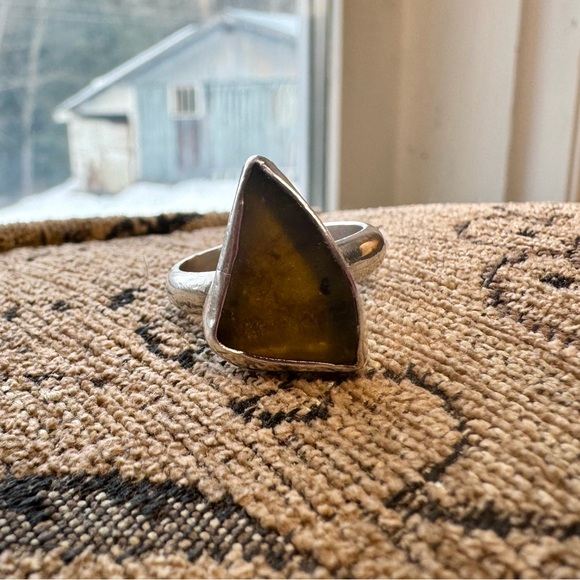 Green Amethyst and sterling silver ring. - Picture 4 of 14